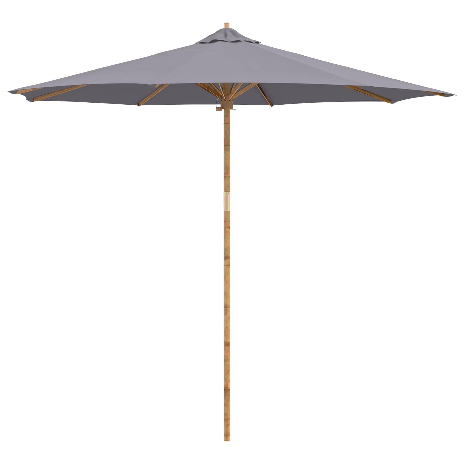 Ombrello da giardino Ø 270 x 260 cm Bambù Rotondo Grigio Scuro