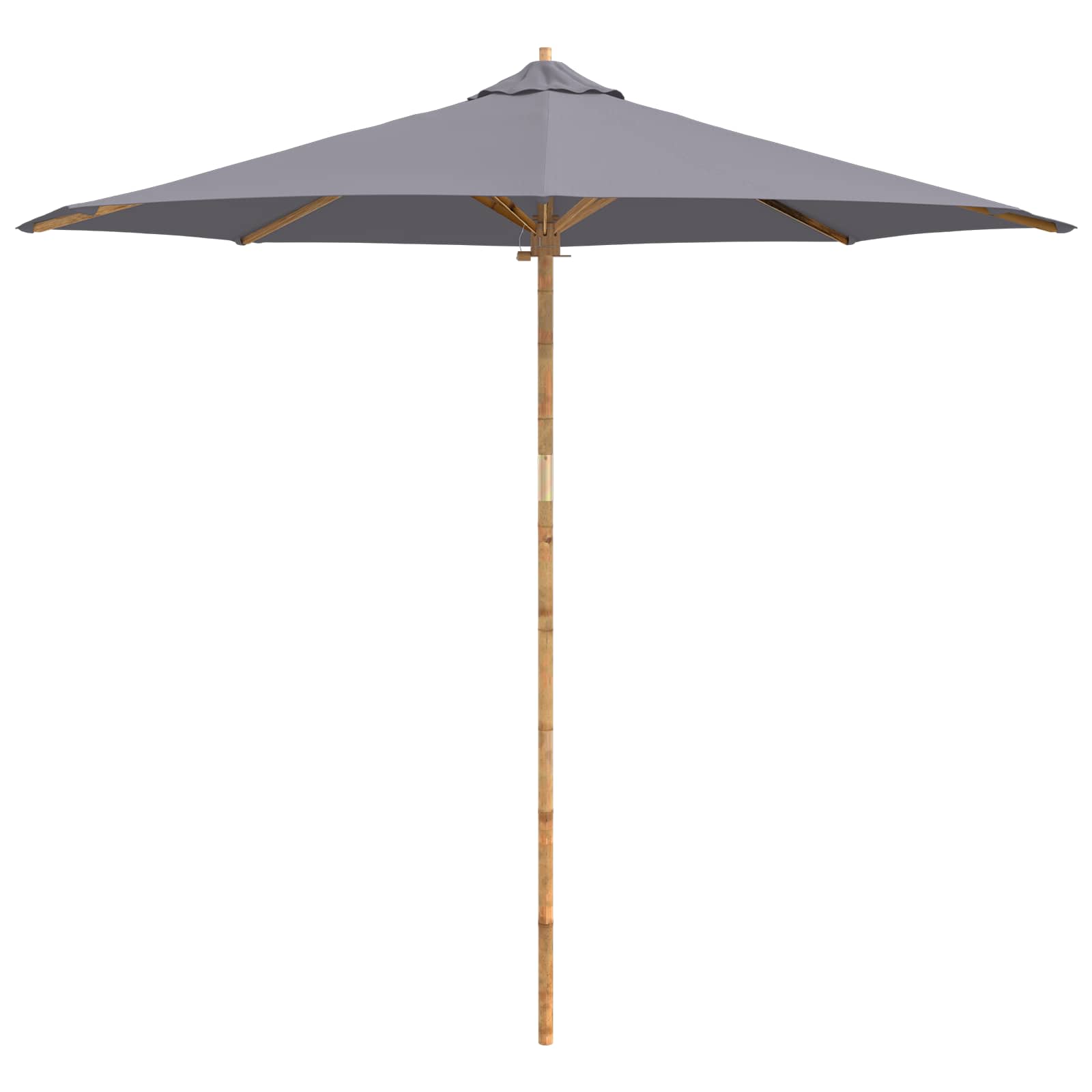 Ombrello da giardino Ø 270 x 260 cm Bambù Rotondo Grigio Scuro
