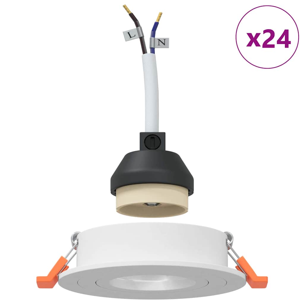 Spotlight 24 pz Bianco 9 x 9 x 2 cm Alluminio