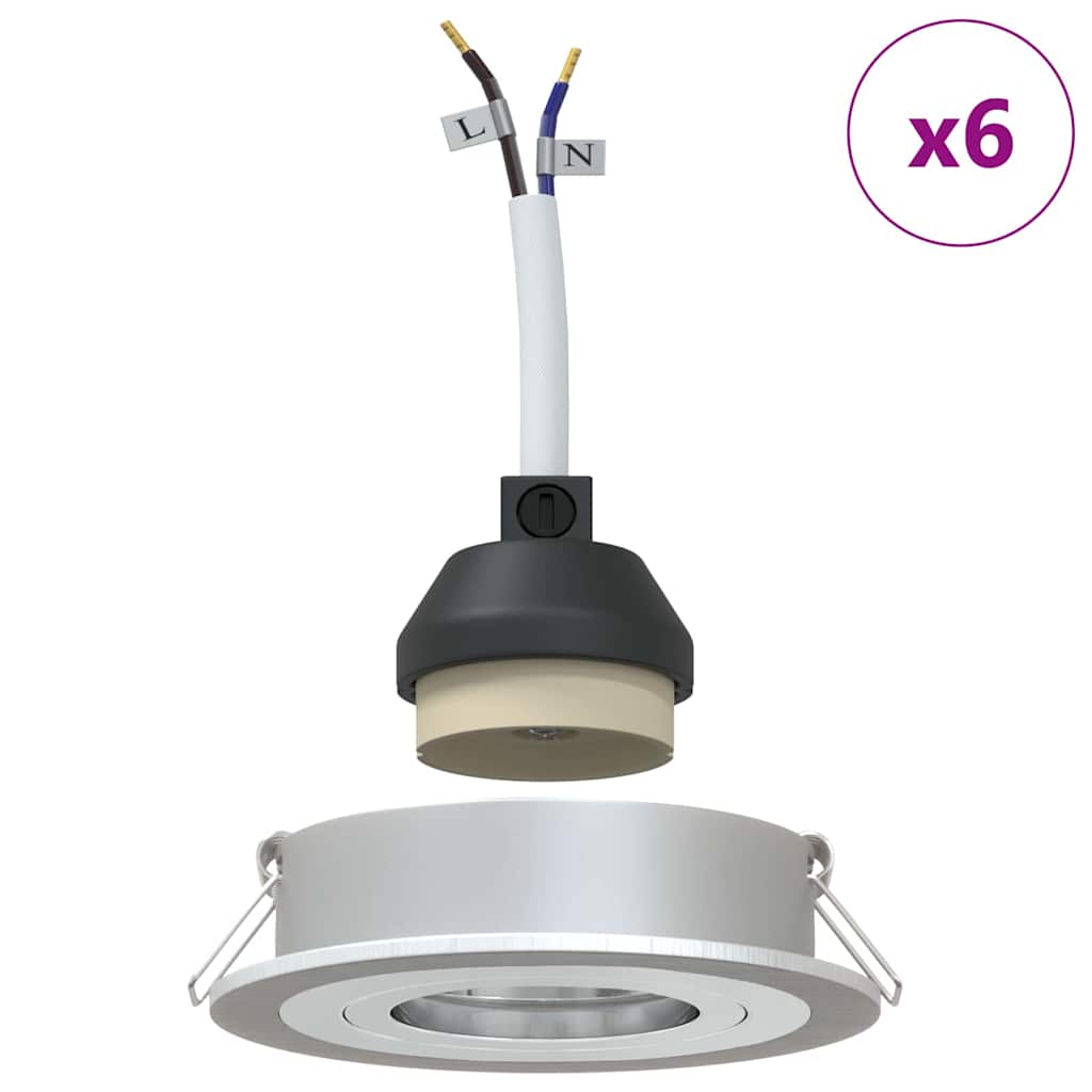 Spotlight 6 pz Argento 9 x 9 x 2 cm Alluminio