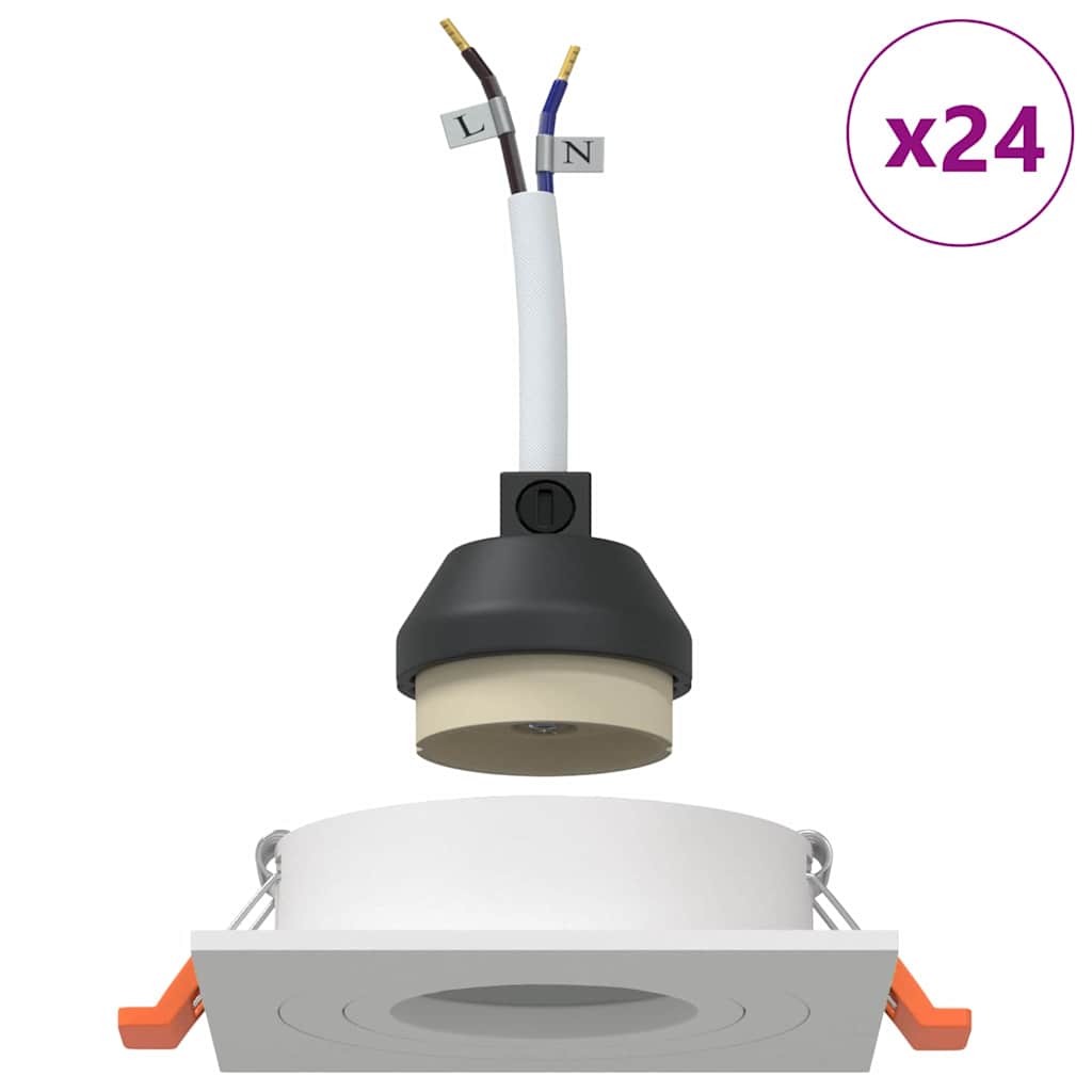 Spotlight 24 pz Bianco 9 x 9 x 2 cm Alluminio