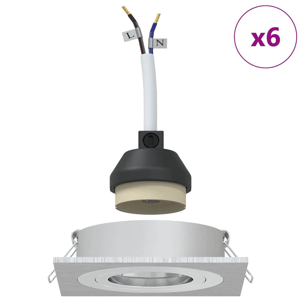 Spotlight 6 pz Argento 9 x 9 x 2 cm Alluminio