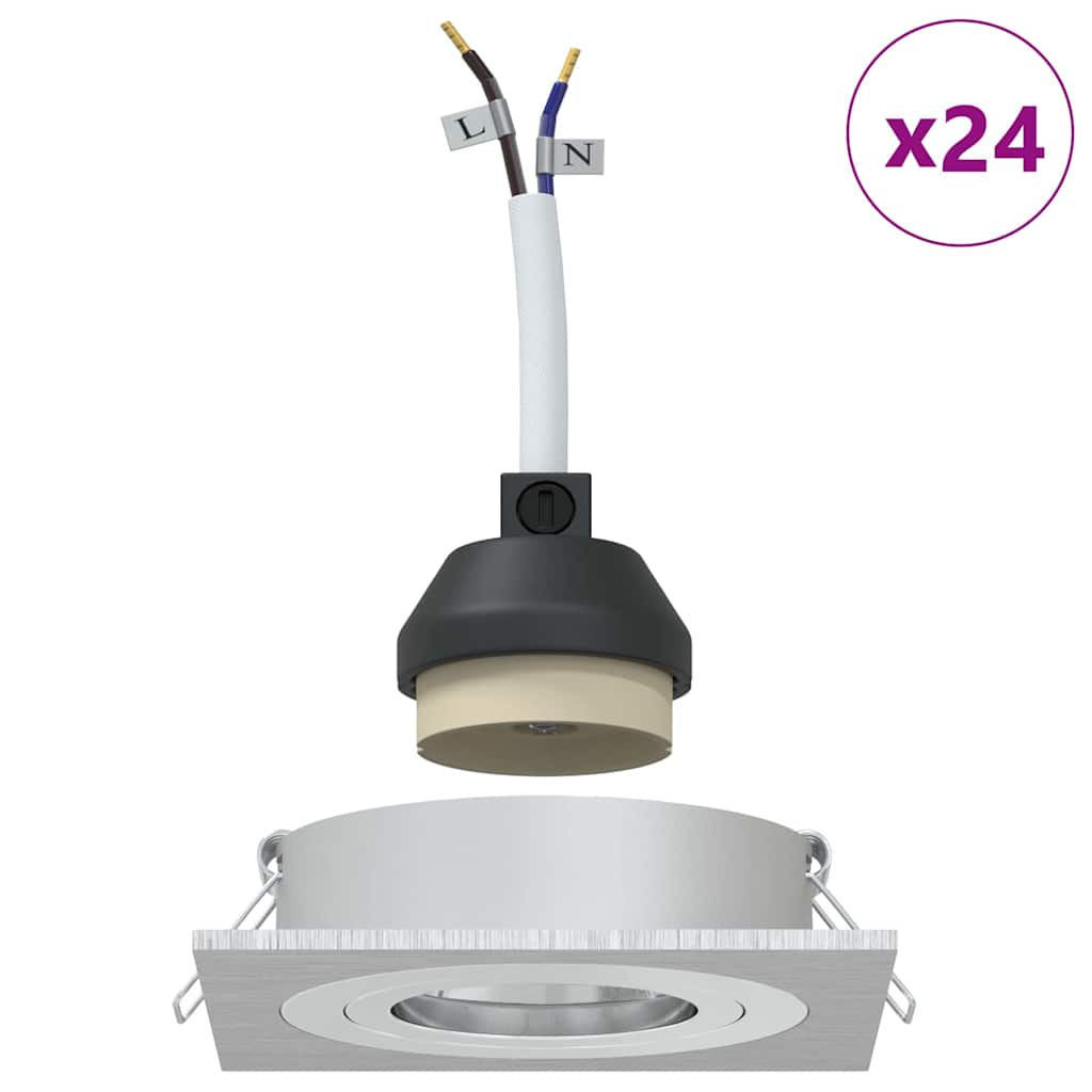 Spotlight 24 pz Argento 9 x 9 x 2 cm Alluminio