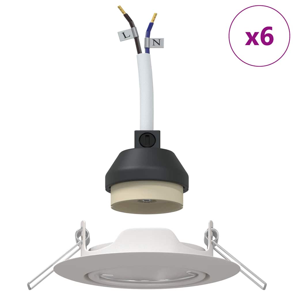 Spotlight 6 pz Bianco 9 x 9 x 2.5 cm Metallo