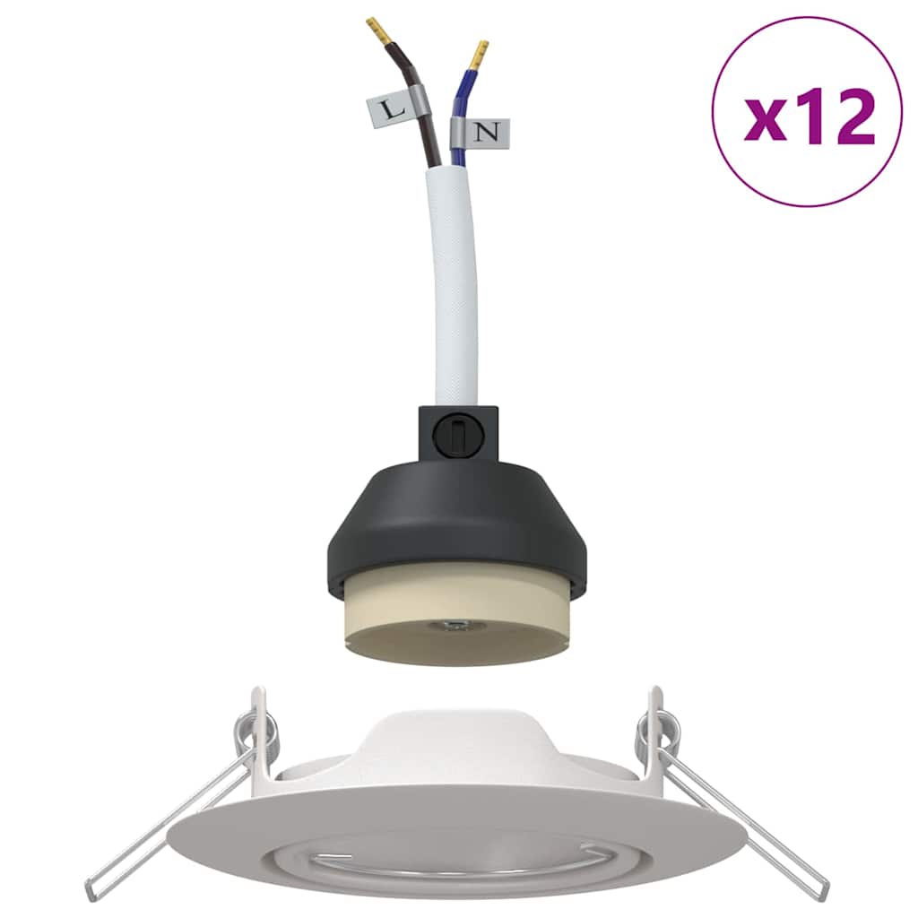 Spotlight 12 pz Bianco 9 x 9 x 2.5 cm Metallo