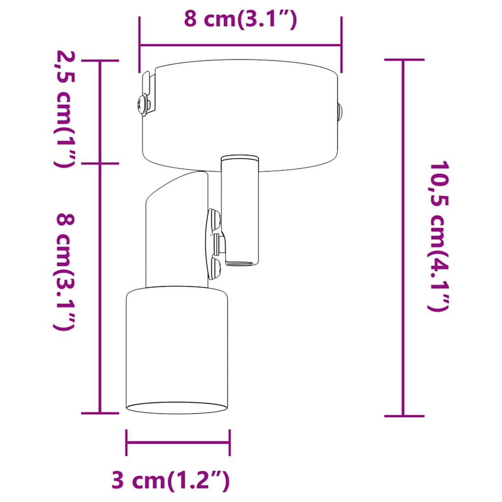 Faretto da soffitto Nichel 8 x 8 x 10,5 cm Acciaio