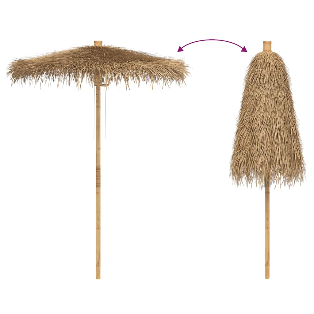 Ombrello Tiki con Baldacchino a Foglia di Banana 150 cm Bambù