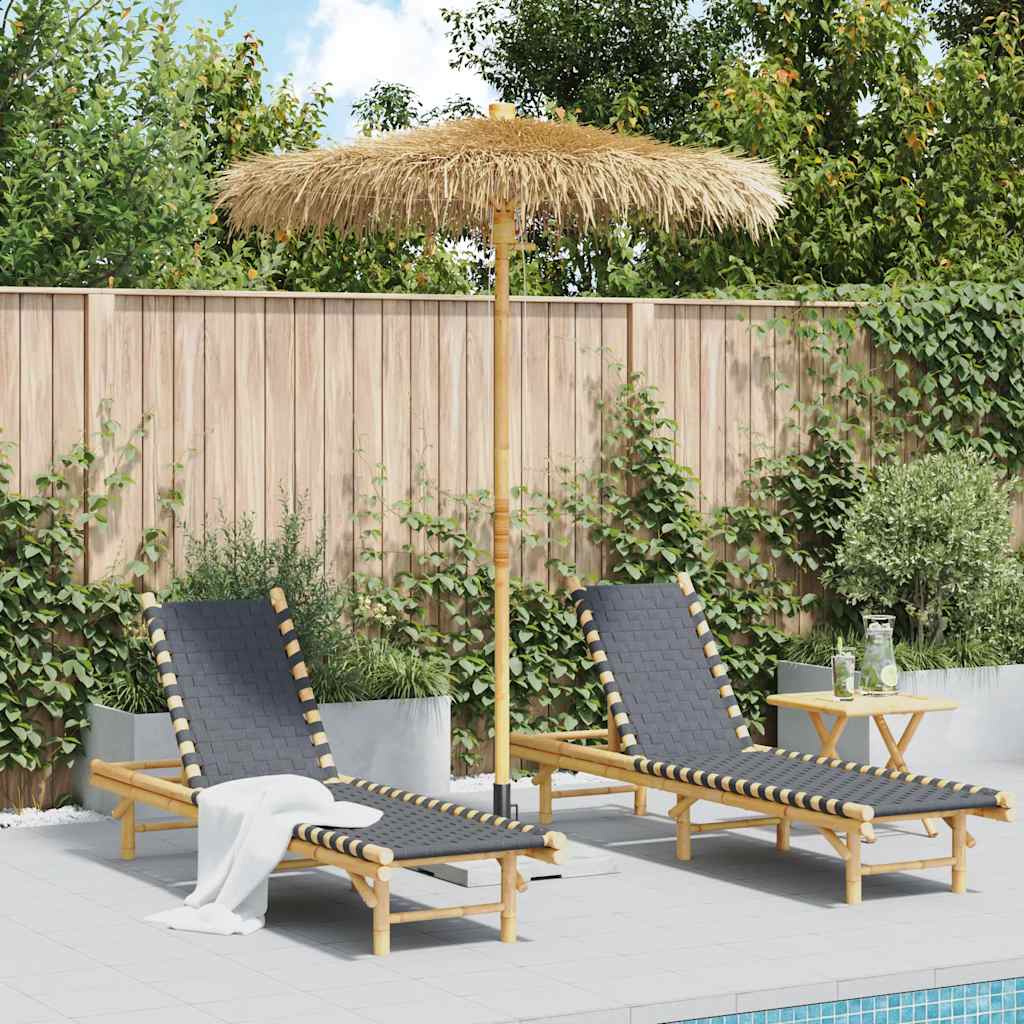 Ombrello Tiki con Baldacchino a Foglia di Banana 180 cm Bambù