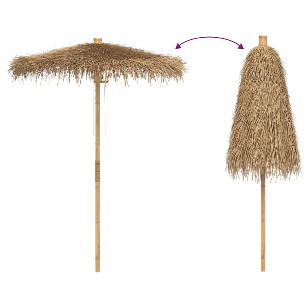 Ombrello Tiki con Baldacchino a Foglia di Banana 180 cm Bambù