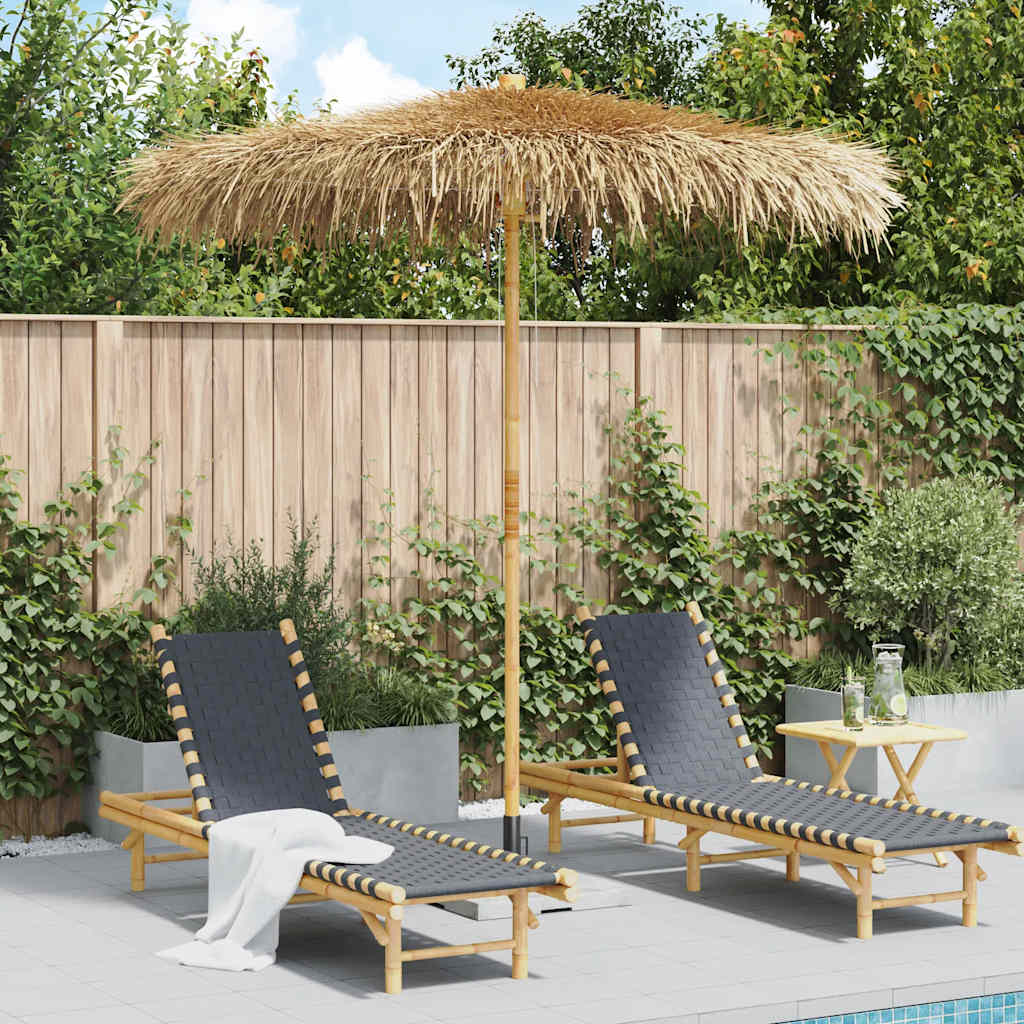Ombrello Tiki con Baldacchino a Foglia di Banana 240 cm Bambù