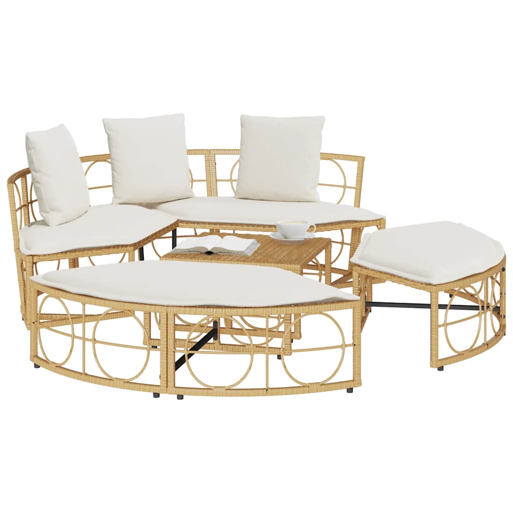 Lettino Prendisole Esterno senza Tetto in Polyrattan