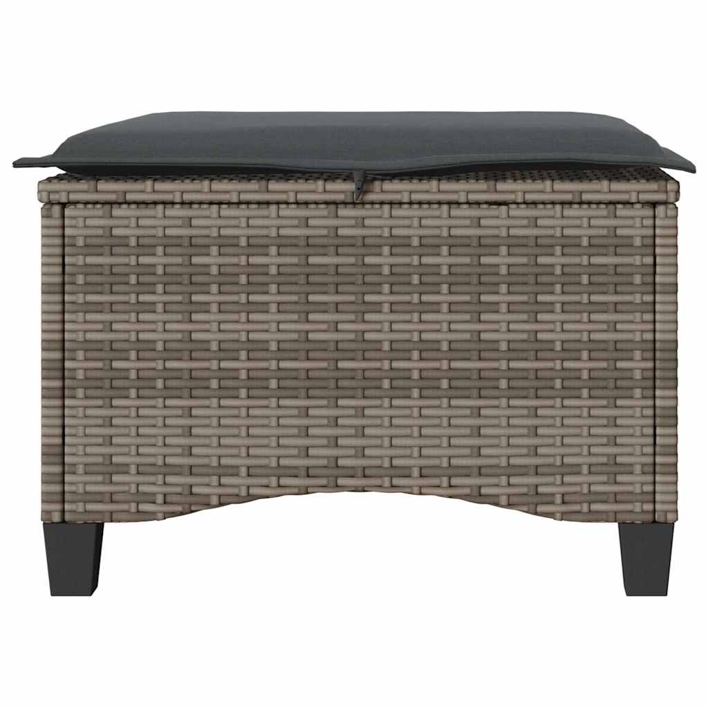 Sgabelli Giardino con Cuscini 2 pz Grigio 55x55x36cm Polyrattan