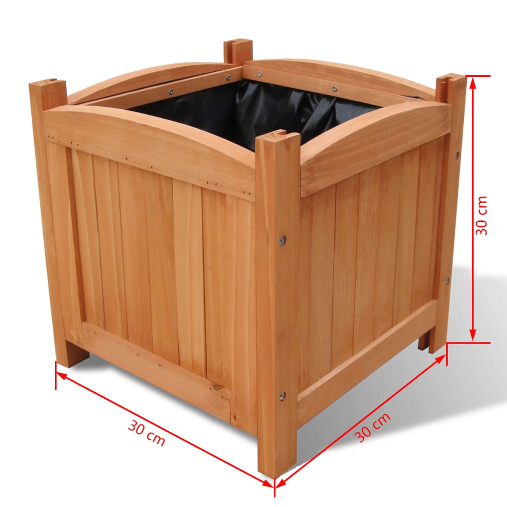 Letti Rialzati da Giardino in Legno Set 2 pz 30 x 30 x 30 cm