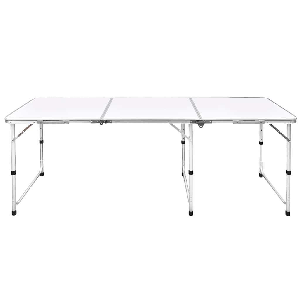 Tavolo da Campeggio Pieghevole Alluminio Regolabile 180x60 cm
