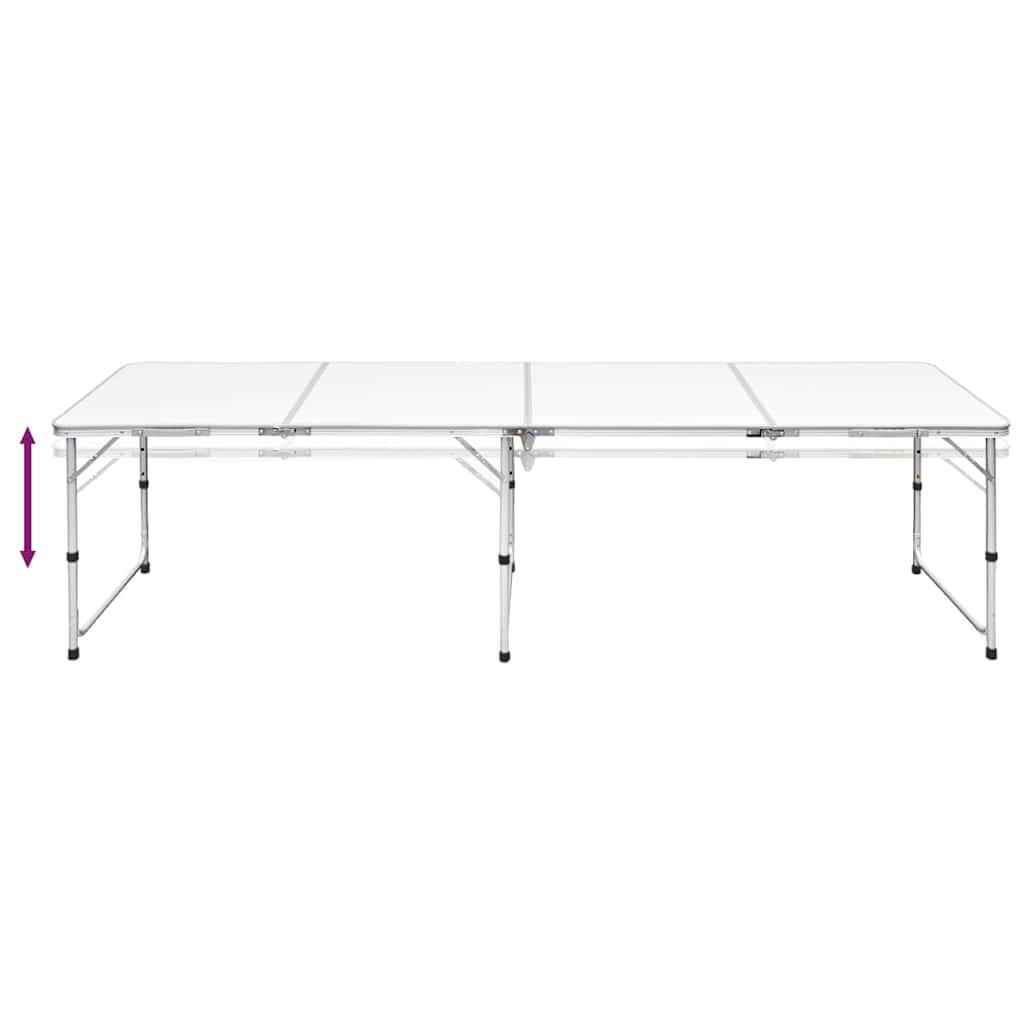 Tavolo da Campeggio Pieghevole Alluminio Regolabile 240x60 cm