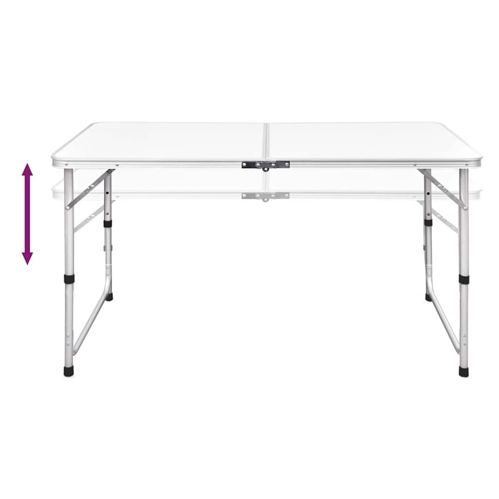 Set Tavolo da Campeggio Pieghevole 4 Sedie Regolabile 120x60 cm