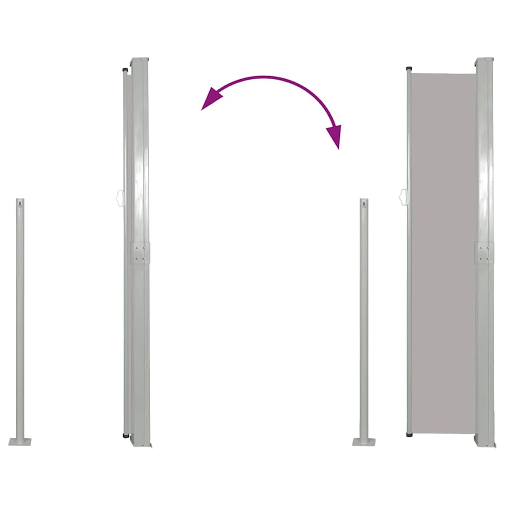 Tenda da Sole Laterale Retrattile 160 x 300 cm Grigio