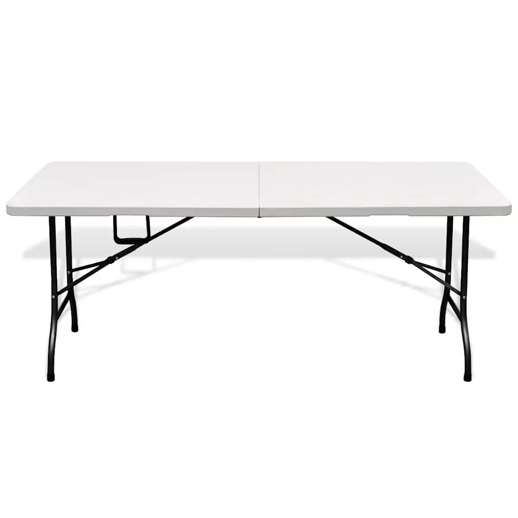 Tavolo da Giardino Pieghevole Bianco 180x75x74 cm in HDPE