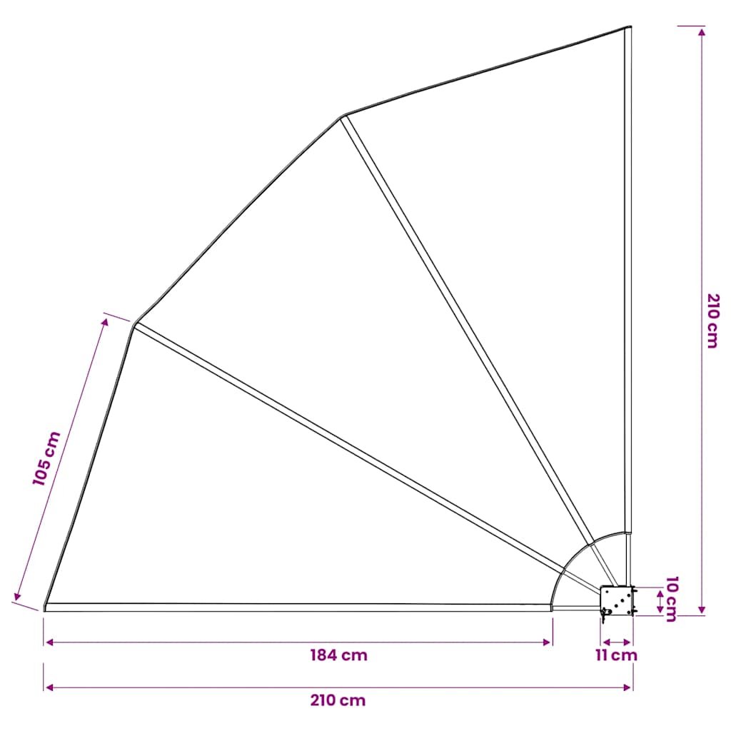 Tenda Laterale per Balcone Pieghevole Grigio 210x210 cm