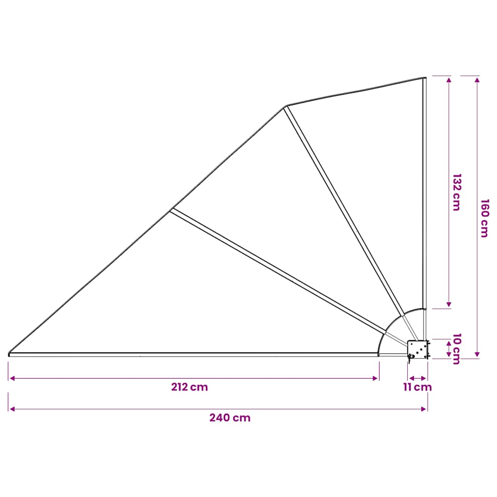 Tenda Laterale per Balcone Pieghevole Crema 160x240 cm