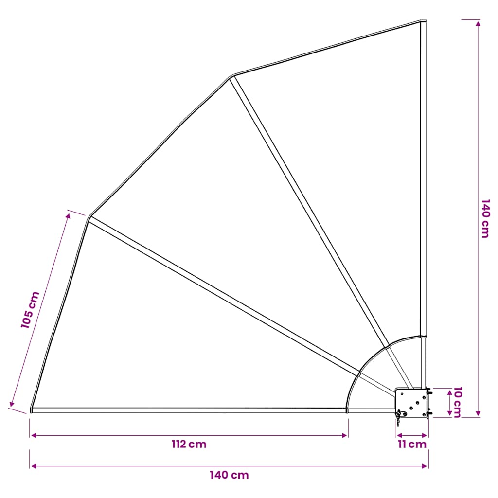 Tenda Laterale per Balcone Pieghevole Crema 140x140 cm