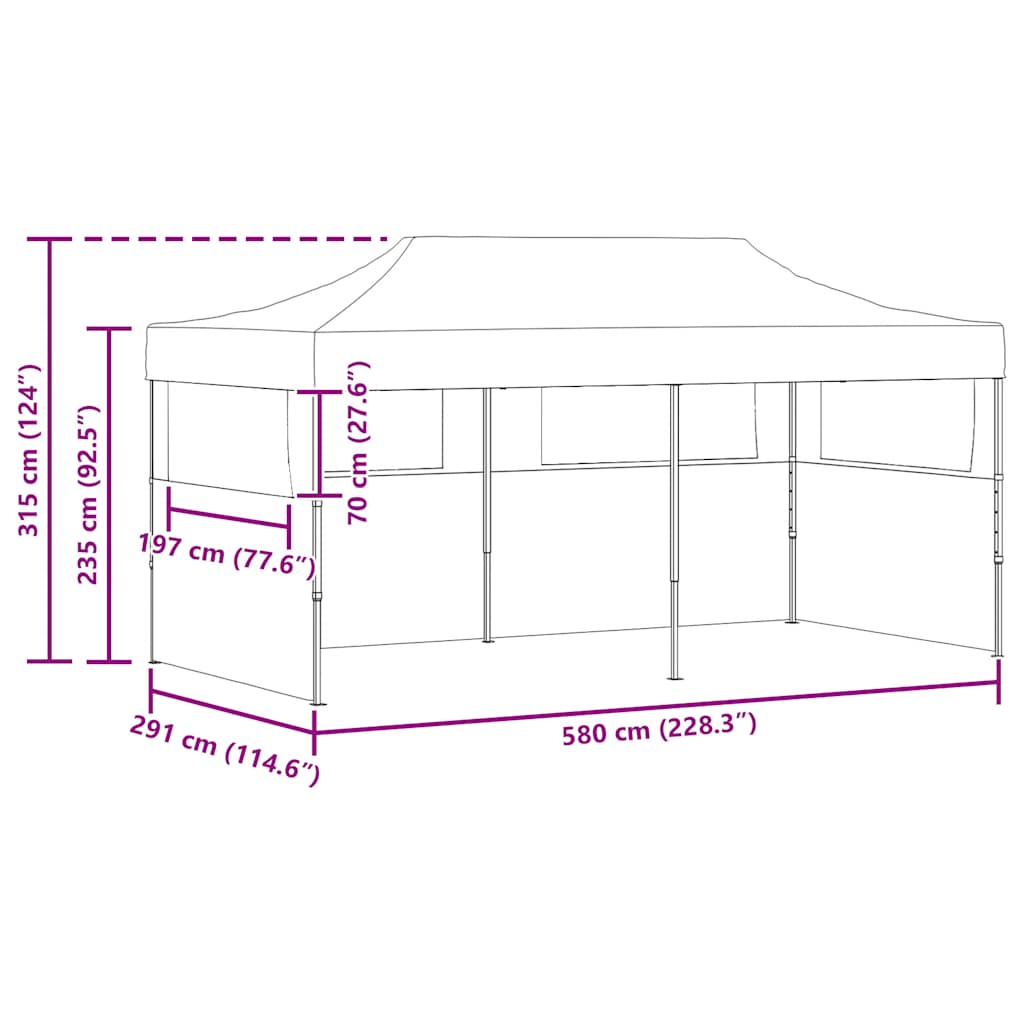 Tenda per Feste Pop-up Pieghevole Blu 3 x 6 m