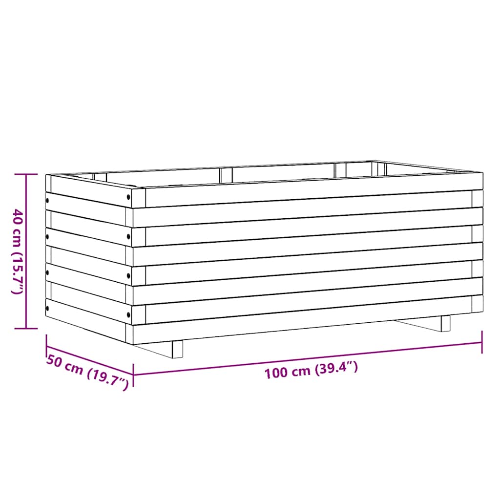 Letto Rialzato 100x50x40 cm in Legno Rettangolare