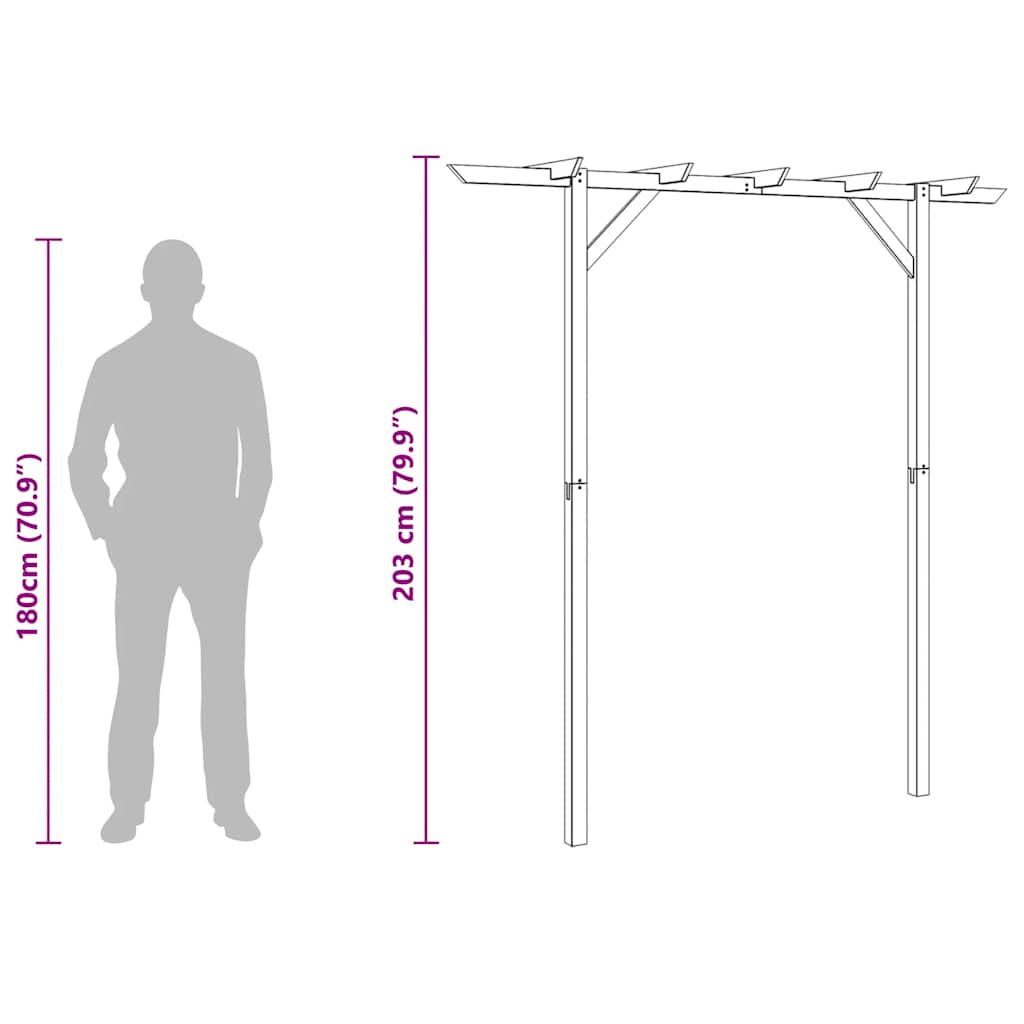 Pergolato da Giardino 205x40x203 cm in Legno