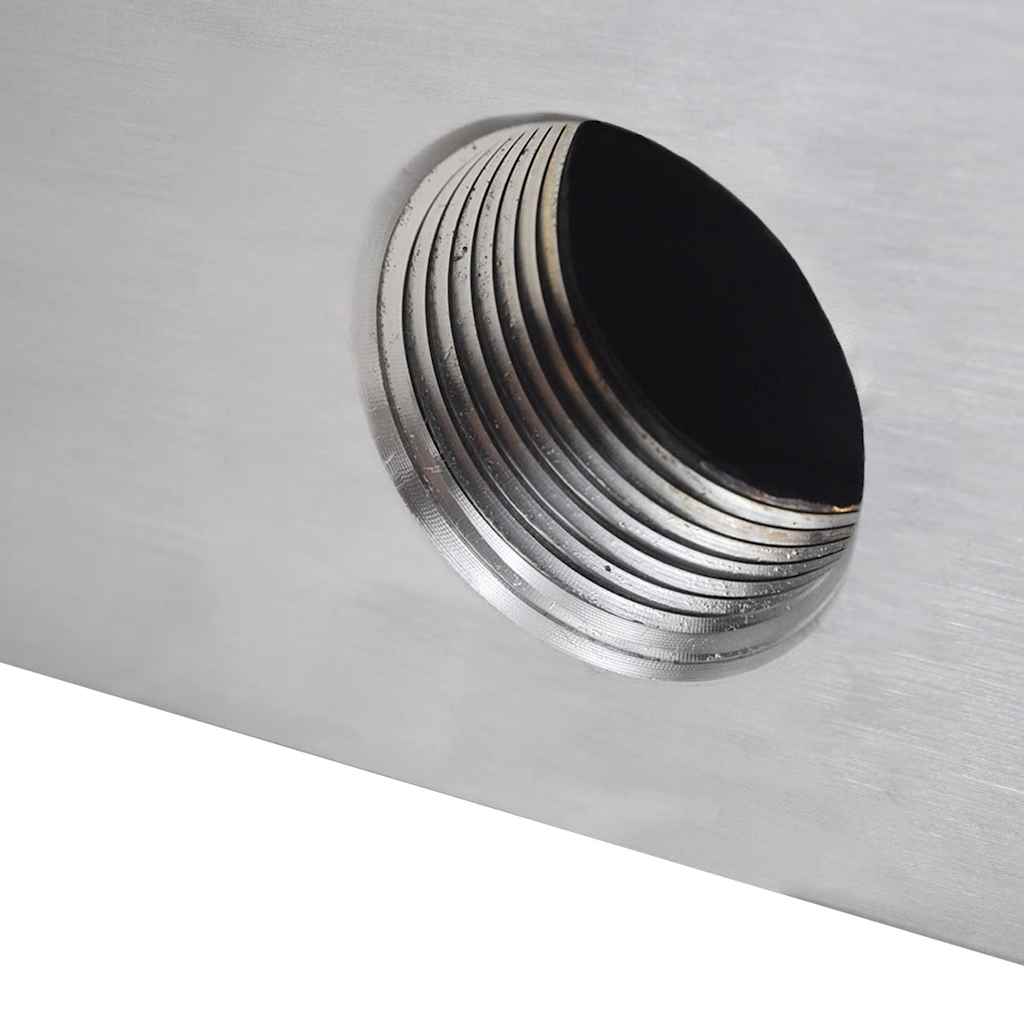 Fontana a Cascata per Giardino Rettangolare Acciaio Inox 30 cm