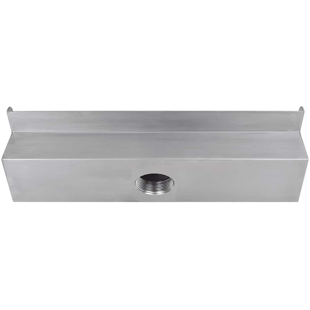Fontana a Cascata per Giardino Rettangolare Acciaio Inox 45 cm