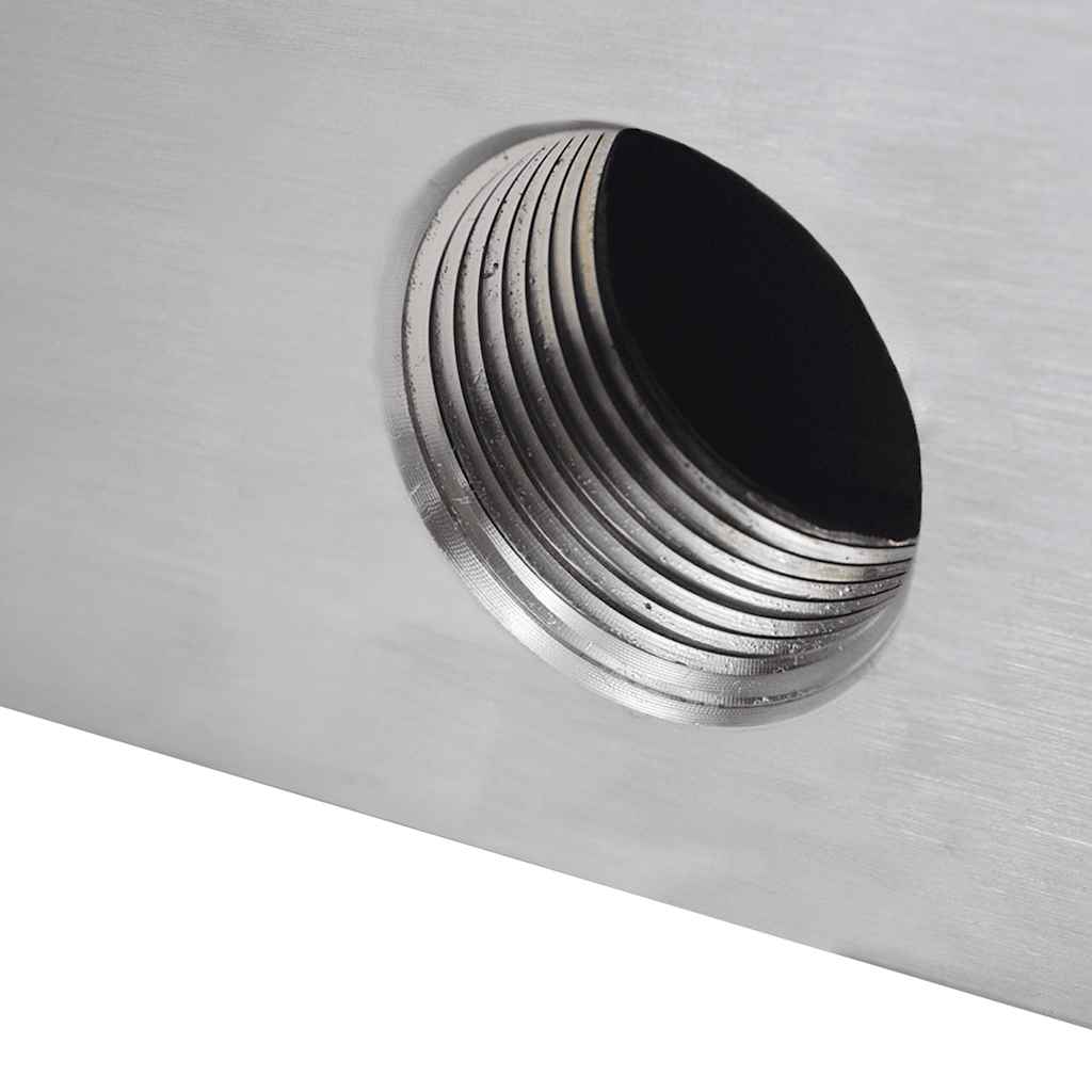 Fontana a Cascata per Giardino Rettangolare Acciaio Inox 60 cm