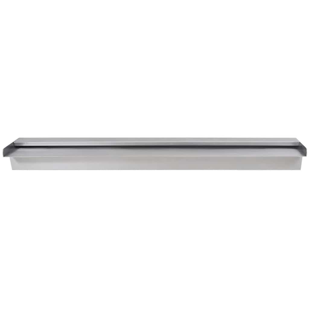 Fontana a Cascata per Giardino Rettangolare Acciaio Inox 90 cm