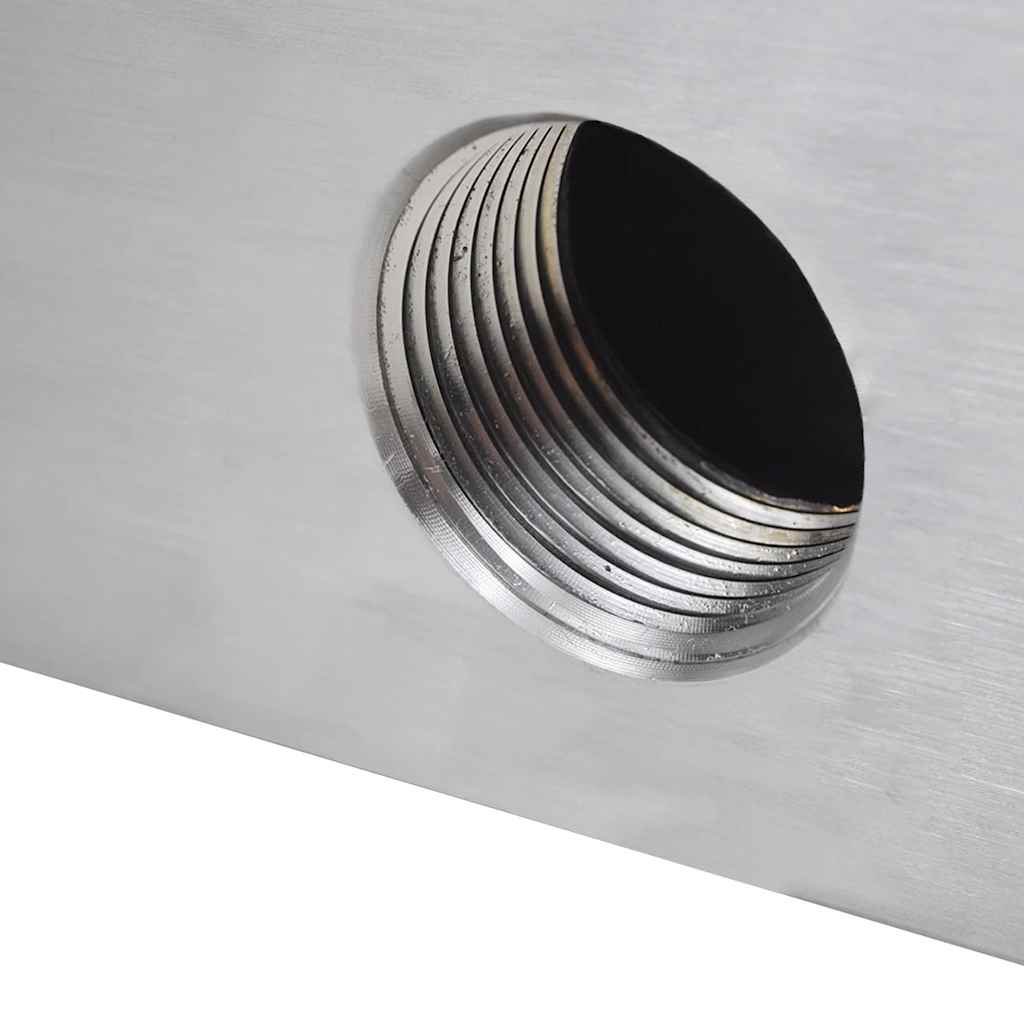 Fontana a Cascata per Giardino Rettangolare Acciaio Inox 90 cm