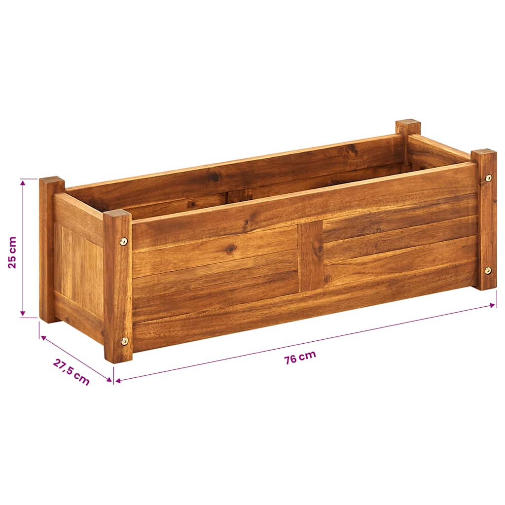 Letto Rialzato da Giardino in Legno di Acacia 76x27,6x25 cm