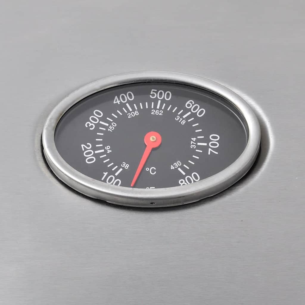 Barbecue a gas in acciaio con 6+1 fornelli, 133 cm