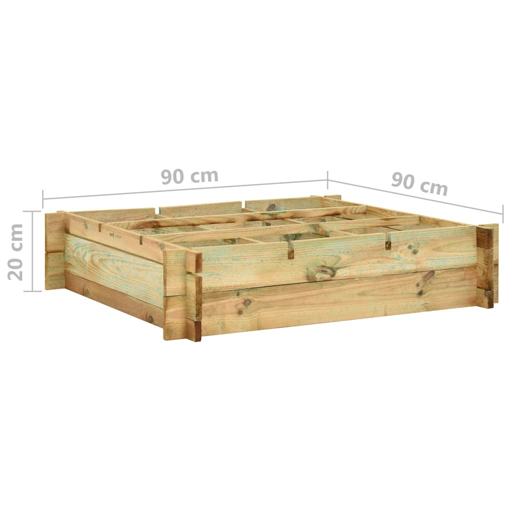 Letto Rialzato 90x90x20 cm in Legno Impregnato