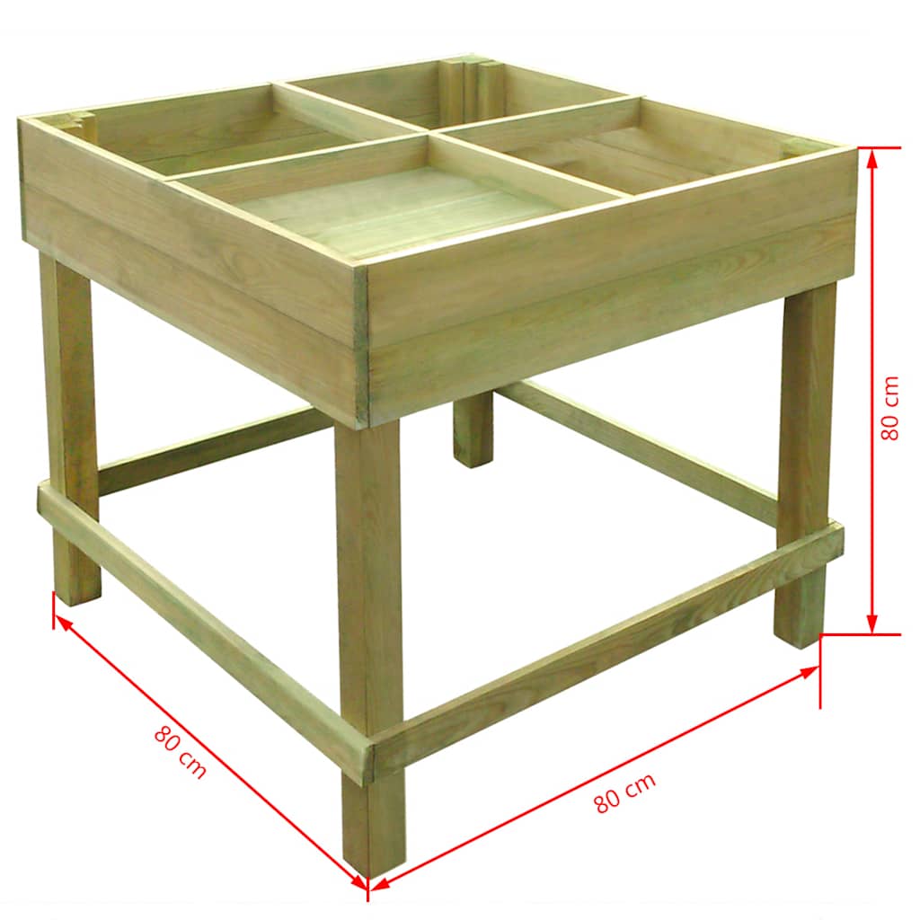 Fioriera Alta 80x80x80 cm in Legno Impregnato