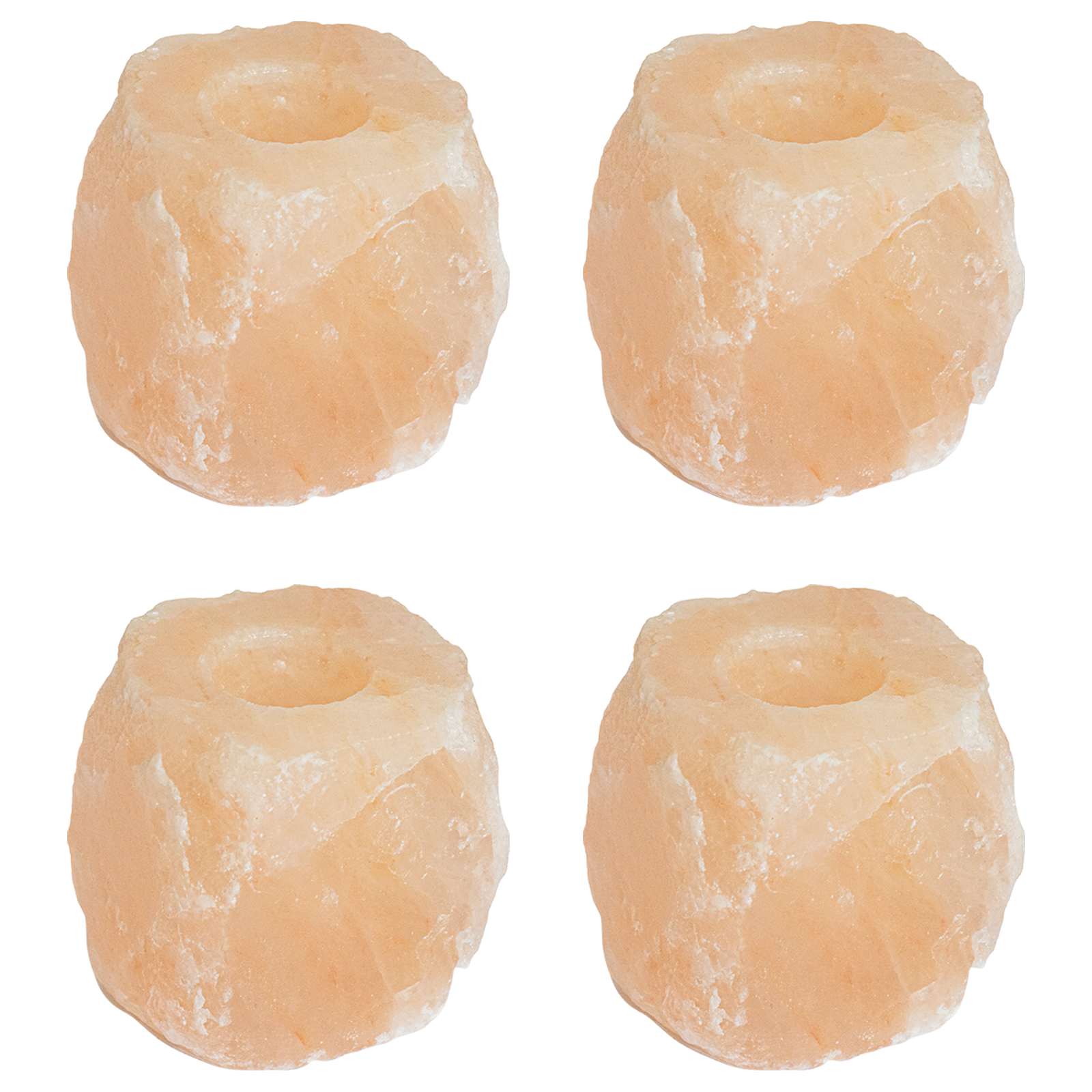 Portacandele in pietra di sale 4 pz Rosa Sale Rock