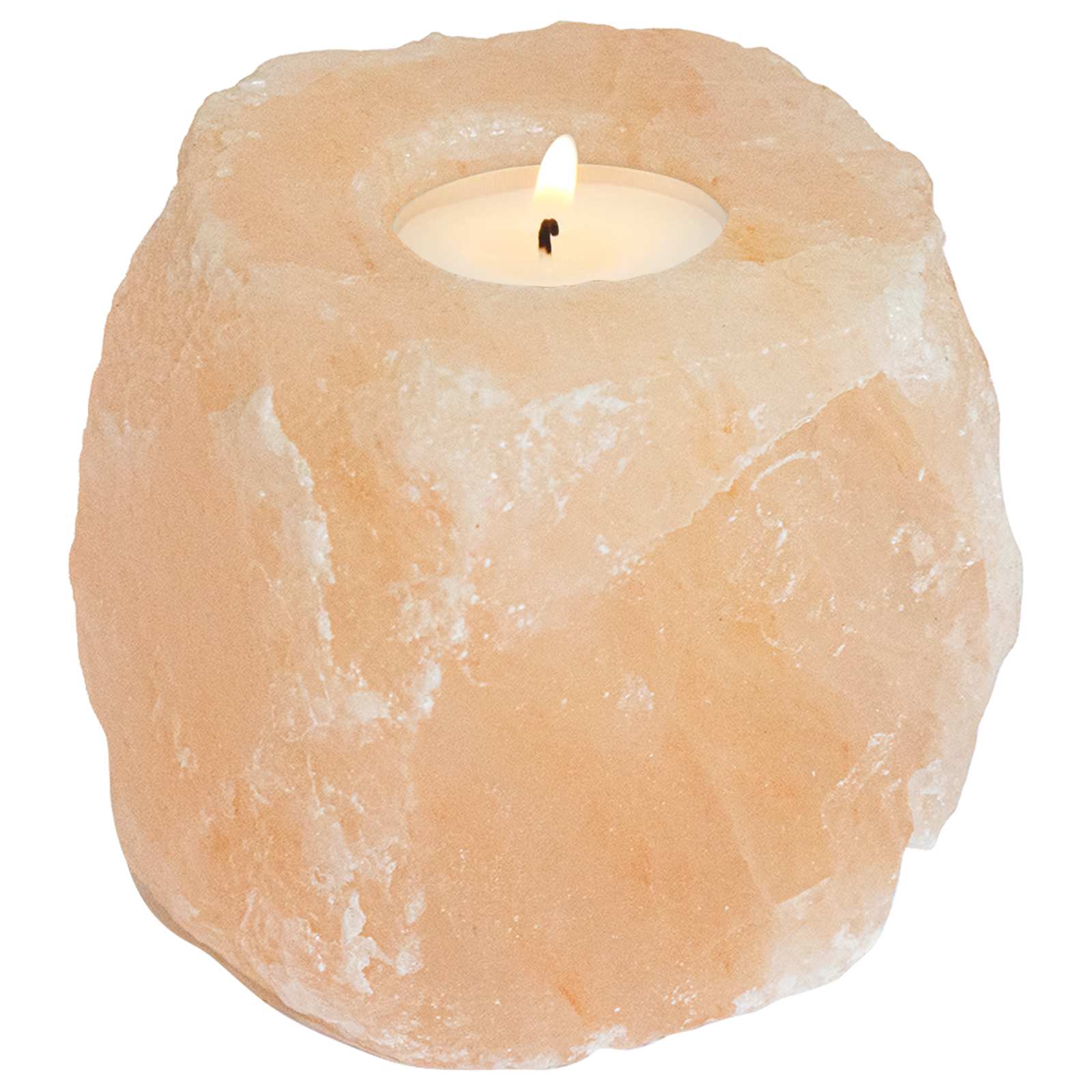 Portacandele in pietra di sale 4 pz Rosa Sale Rock