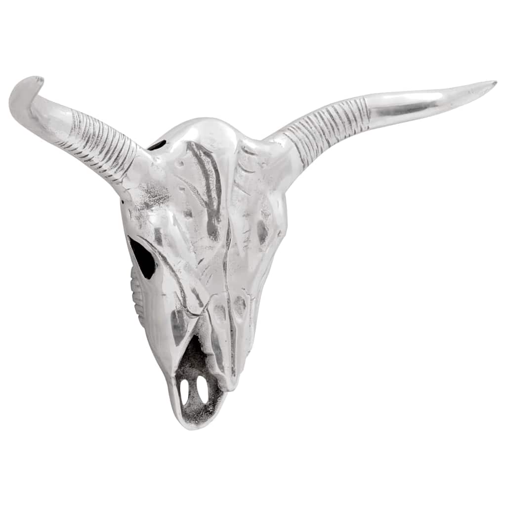 Teschio di toro Argento 49 x 10 x 36 cm Alluminio