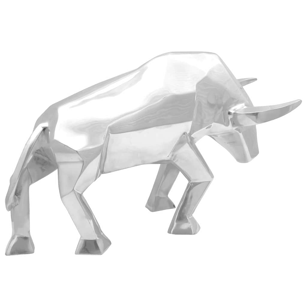 Scultura di toro Argento 74 x 23 x 30 cm Alluminio
