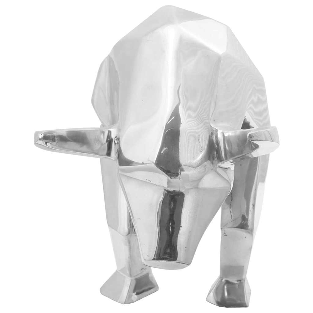 Scultura di toro Argento 74 x 23 x 30 cm Alluminio