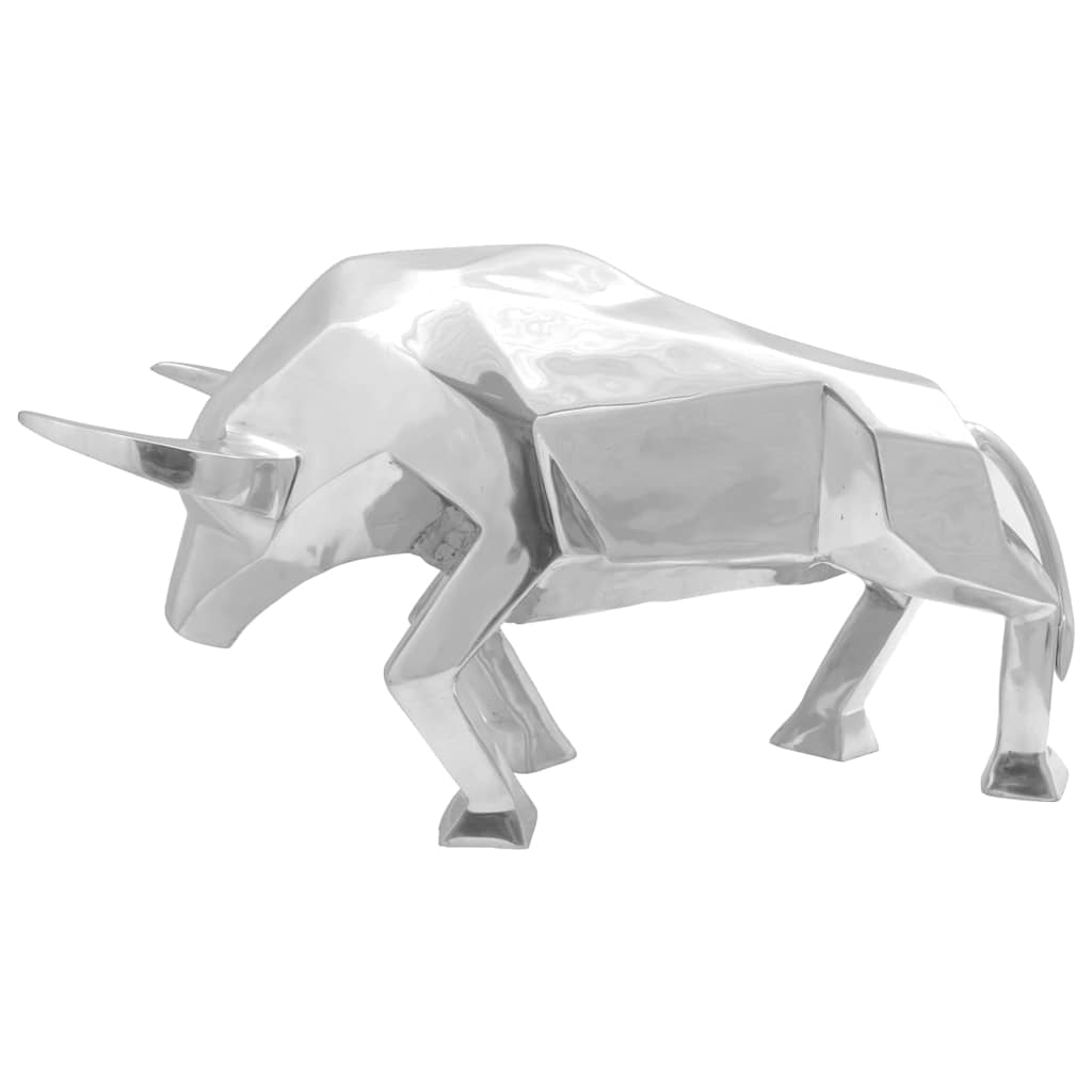 Scultura di toro Argento 74 x 23 x 30 cm Alluminio