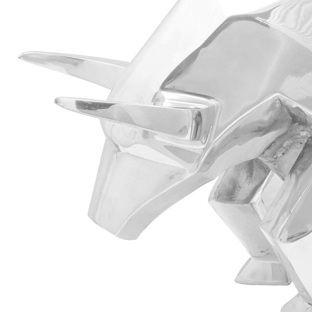 Scultura di toro Argento 74 x 23 x 30 cm Alluminio