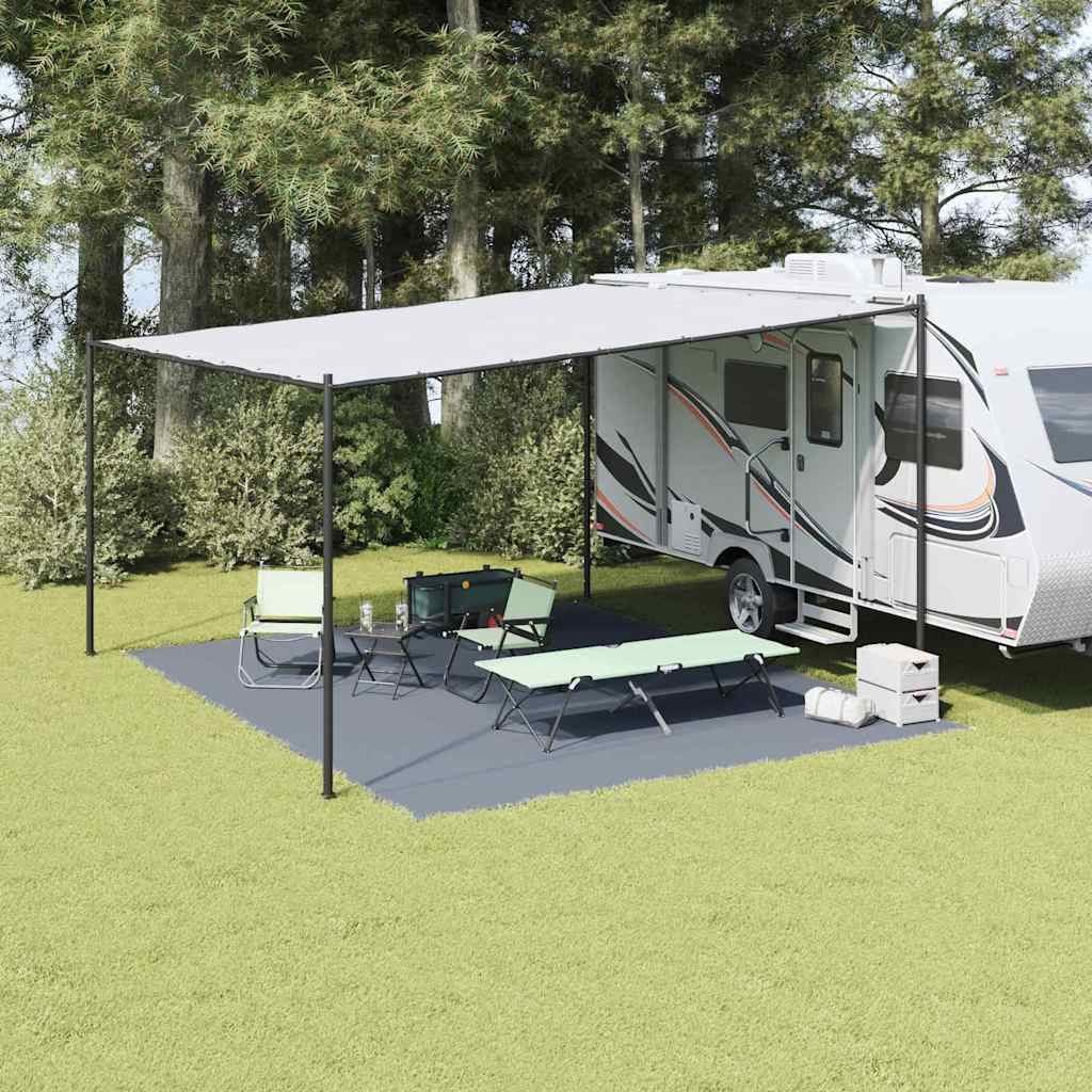 Tappeto da Tenda Blu e Grigio 500 x 400 cm Polietilene