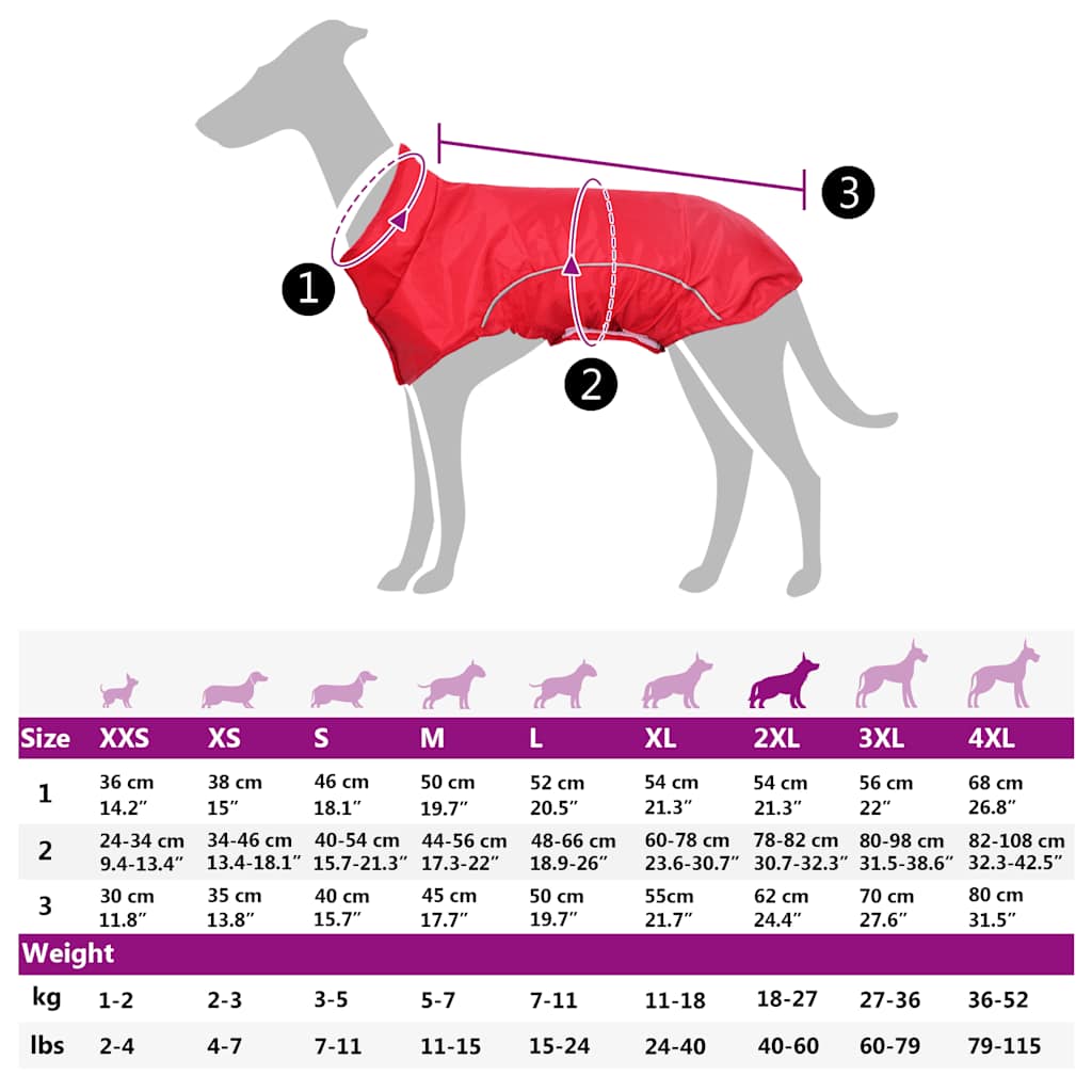 Impermeabile per Cani con Strisce Riflettenti Poliestere 2XL