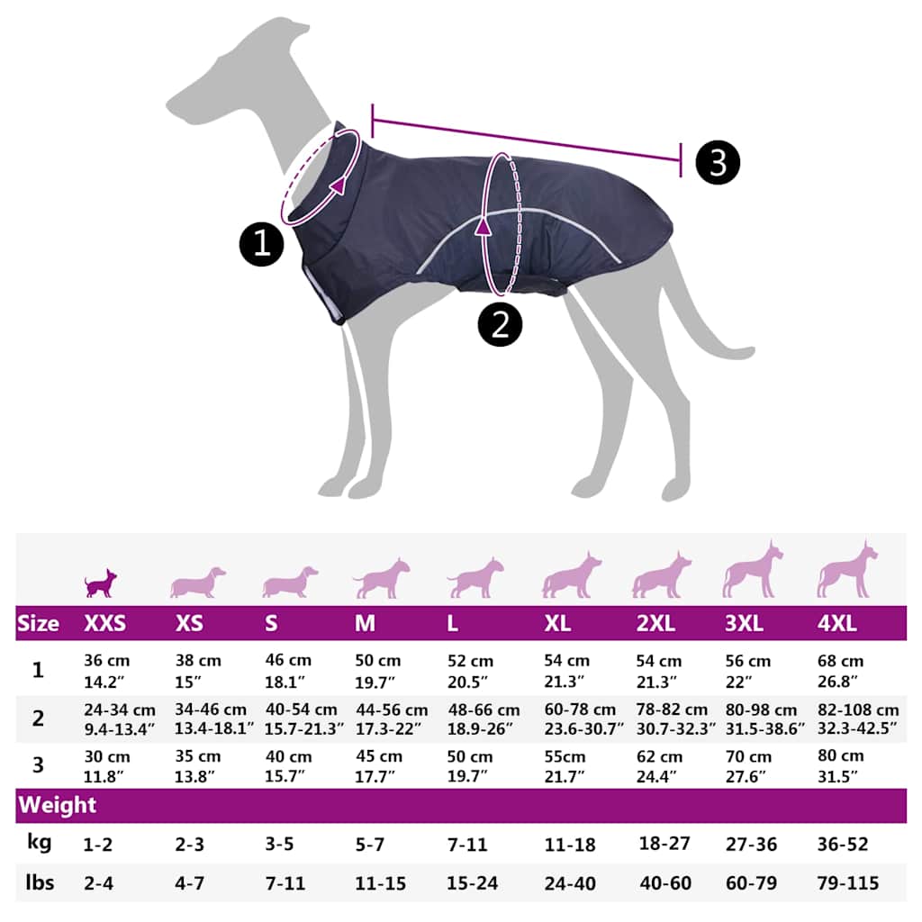 Impermeabile per Cani con Strisce Riflettenti Poliestere XXS