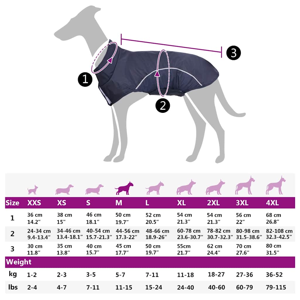 Impermeabile per Cani con Strisce Riflettenti Poliestere M