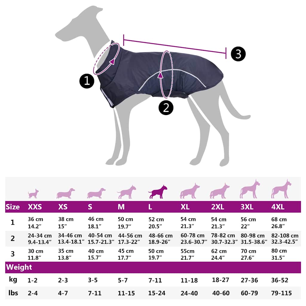 Impermeabile per Cani con Strisce Riflettenti Poliestere L