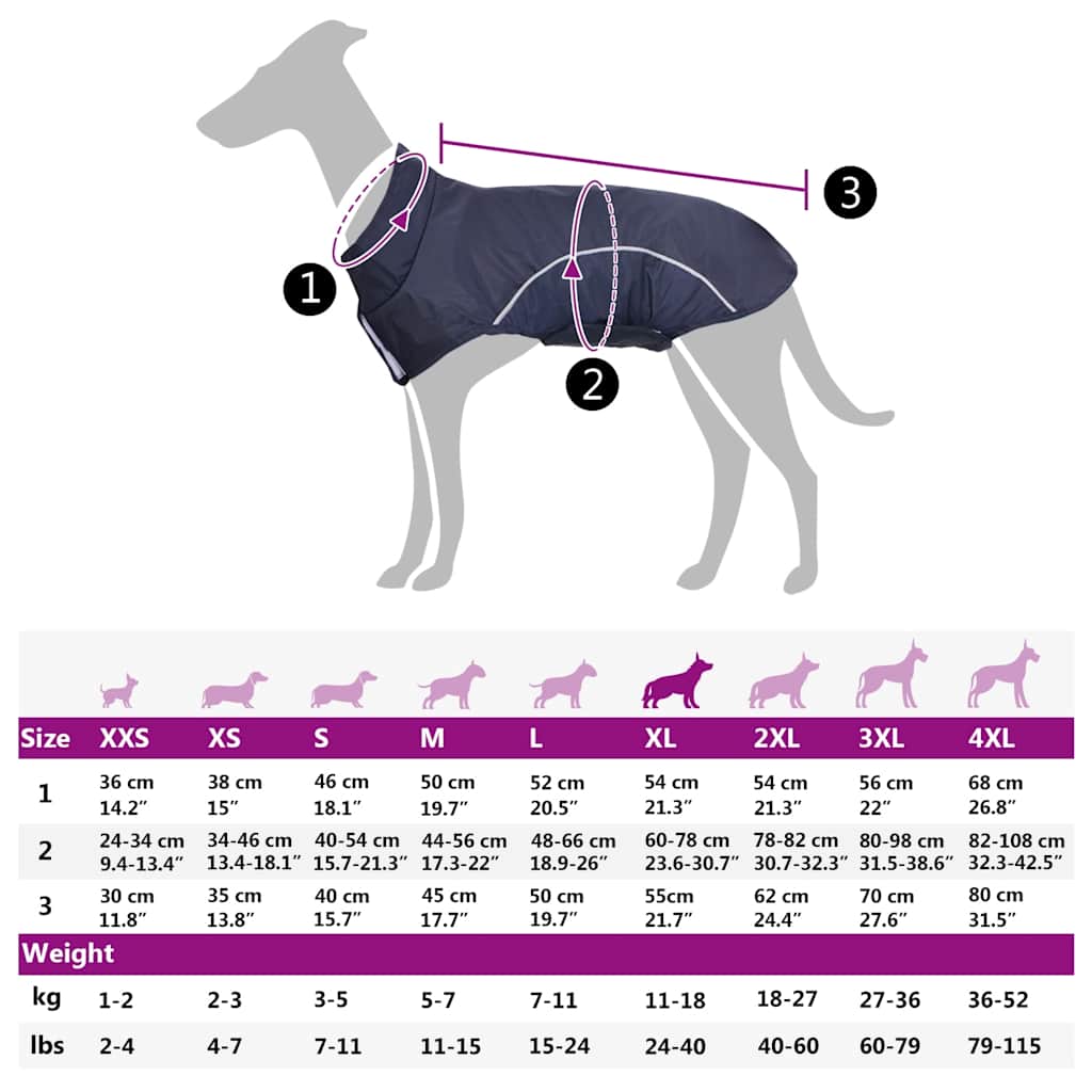 Impermeabile per Cani con Strisce Riflettenti Poliestere XL